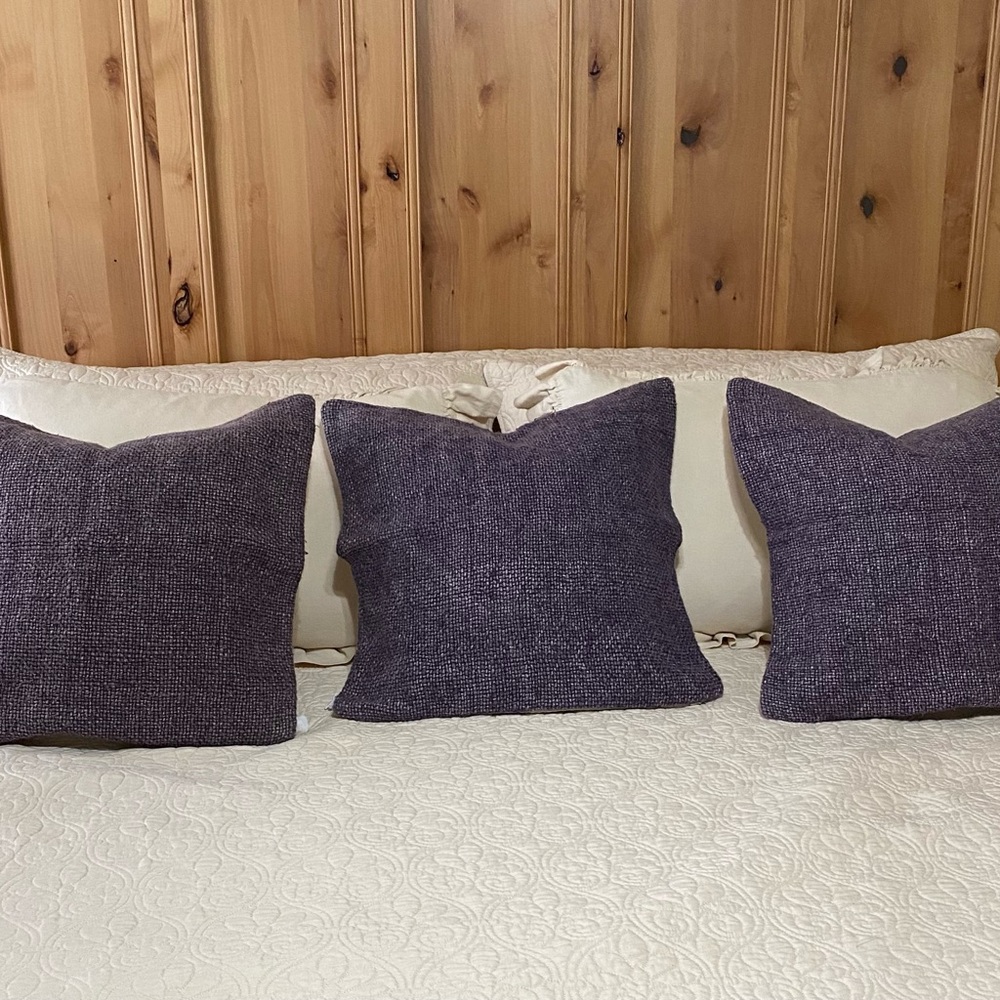 Pottery Barn Purple Faye pillow covers set of 3